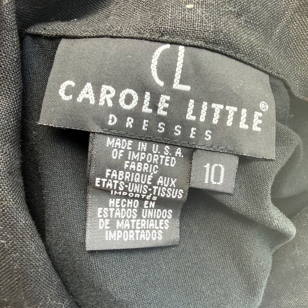 Carole Little Sleeveless Maxi Dress Black Floral Tropical Button Front USA 10 - Picture 6 of 10